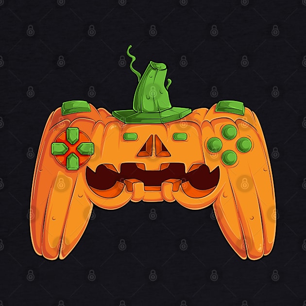 Video Games Gaming Gamer Halloween Pumpkin Controller by ARTISTORIA